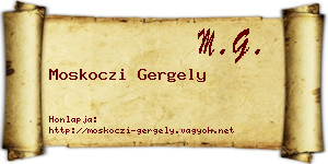 Moskoczi Gergely névjegykártya